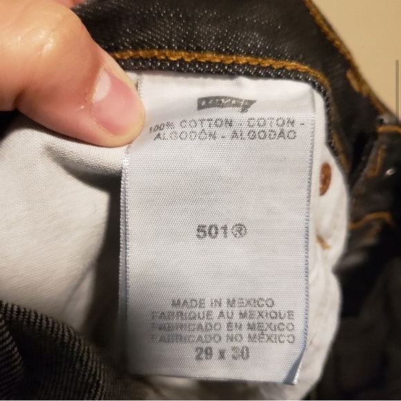 Levi's 501 Cropped Straight Leg Jeans Button Fly Size‎ 29 - Picture 4 of 6